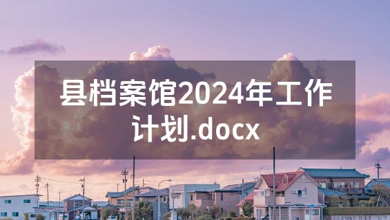 县档案馆2024年工作计划.docx