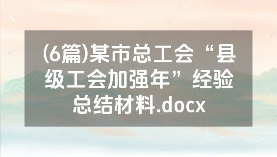 (6篇)某市总工会“县级工会加强年”经验总结材料.docx