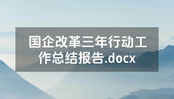 国企改革三年行动工作总结报告.docx