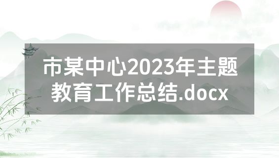 市某中心2023年主题教育工作总结.docx