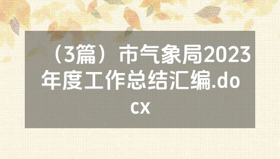 （3篇）市气象局2023年度工作总结汇编.docx