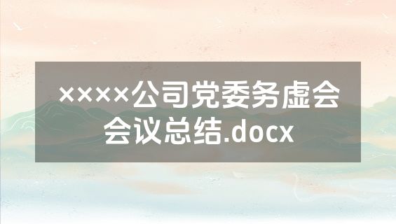 ××××公司党委务虚会会议总结.docx
