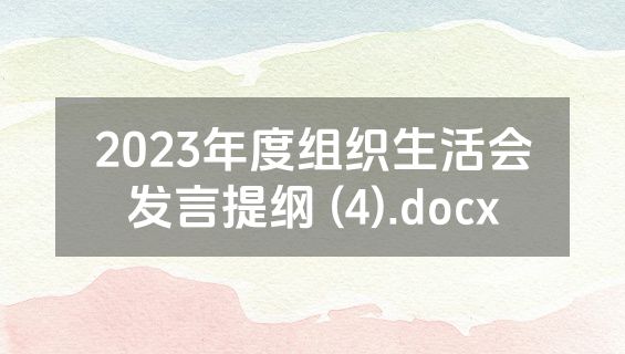 2023年度组织生活会发言提纲 (4).docx