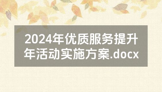 2024年优质服务提升年活动实施方案.docx