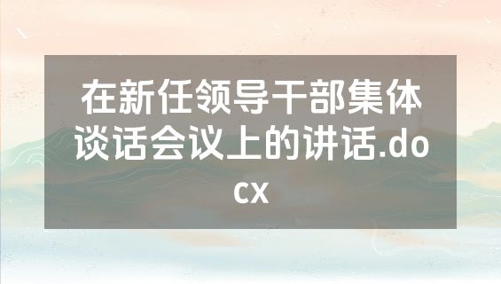在新任领导干部集体谈话会议上的讲话.docx