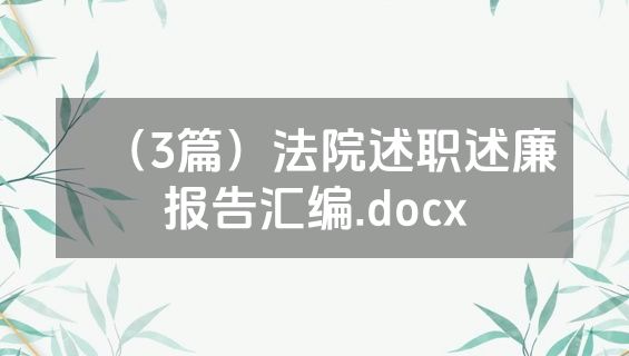 （3篇）法院述职述廉报告汇编.docx