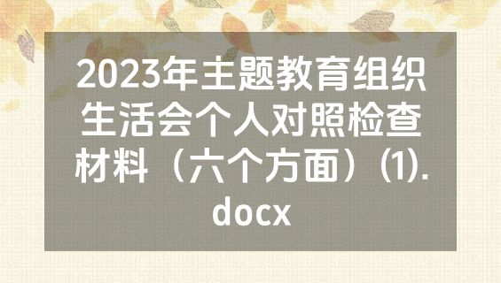 2023年主题教育组织生活会个人对照检查材料（六个方面）(1).docx
