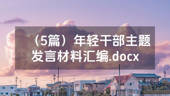 （5篇）年轻干部主题发言材料汇编.docx
