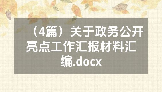 （4篇）关于政务公开亮点工作汇报材料汇编.docx