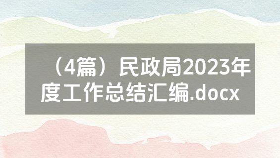 （4篇）民政局2023年度工作总结汇编.docx