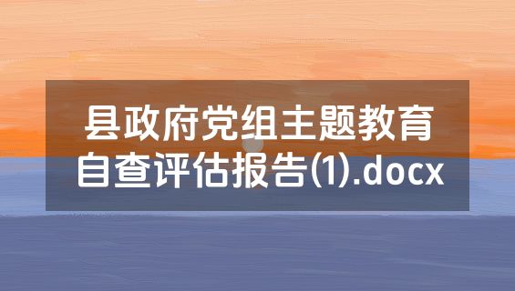 县政府党组主题教育自查评估报告(1).docx