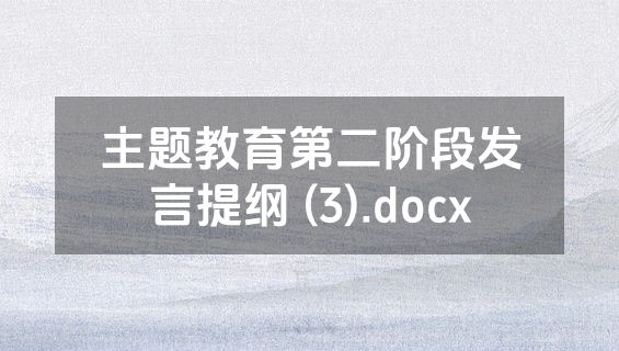 主题教育第二阶段发言提纲 (3).docx