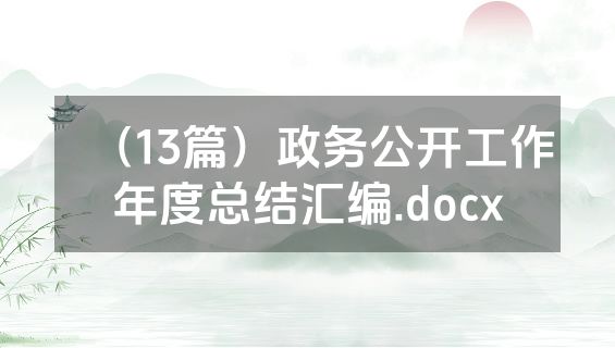 （13篇）政务公开工作年度总结汇编.docx