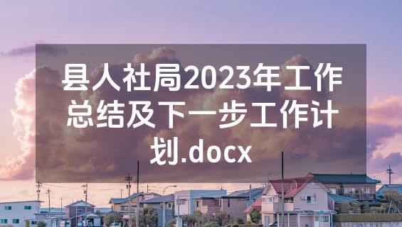 县人社局2023年工作总结及下一步工作计划.docx
