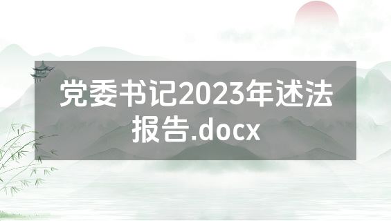 党委书记2023年述法报告.docx