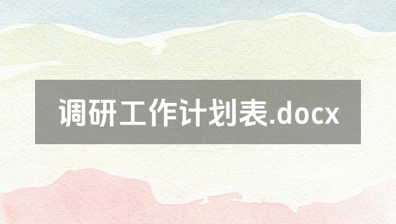 调研工作计划表.docx