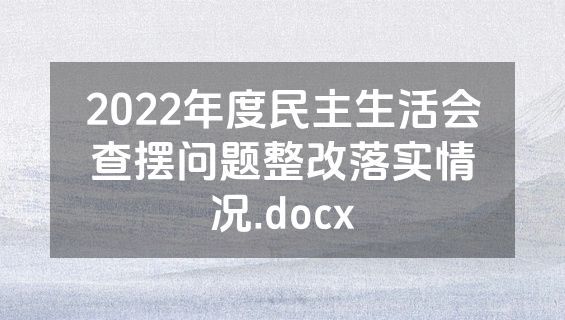 2022年度民主生活会查摆问题整改落实情况.docx