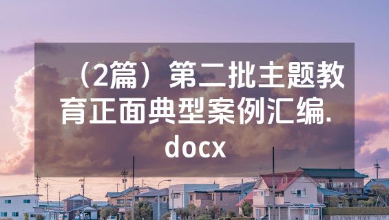 （2篇）第二批主题教育正面典型案例汇编.docx