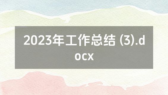 2023年工作总结 (3).docx
