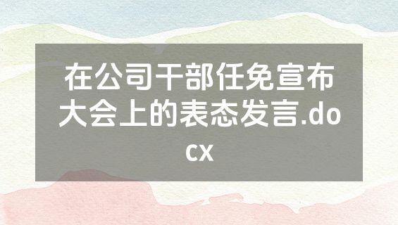在公司干部任免宣布大会上的表态发言.docx