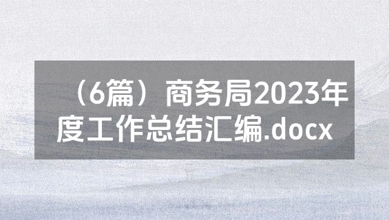 （6篇）商务局2023年度工作总结汇编.docx