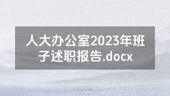 人大办公室2023年班子述职报告.docx