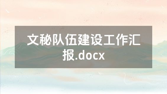 文秘队伍建设工作汇报.docx
