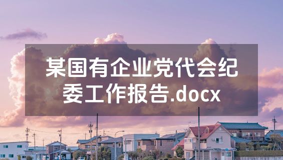 某国有企业党代会纪委工作报告.docx