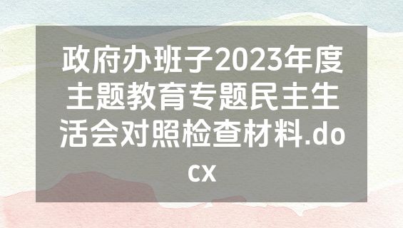 政府办班子2023年度主题教育专题民主生活会对照检查材料.docx