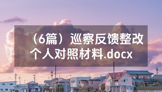 （6篇）巡察反馈整改个人对照材料.docx