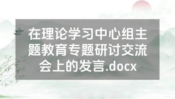 在理论学习中心组主题教育专题研讨交流会上的发言.docx