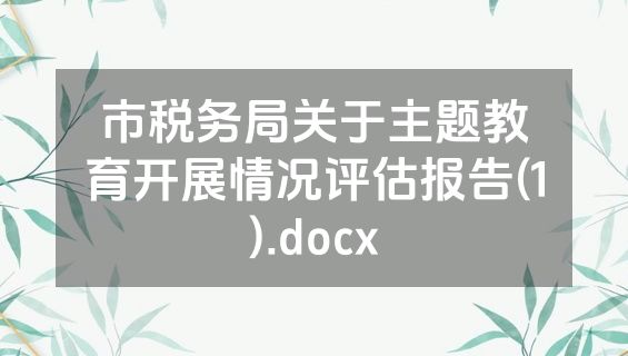 市税务局关于主题教育开展情况评估报告(1).docx