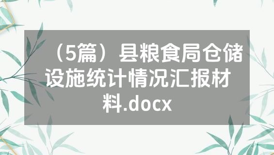 （5篇）县粮食局仓储设施统计情况汇报材料.docx