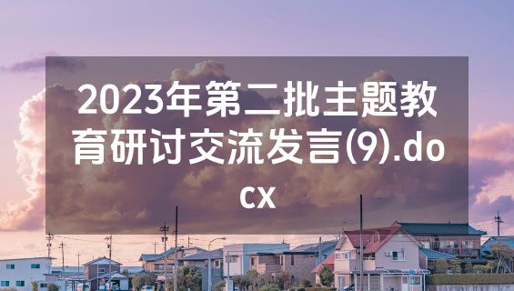 2023年第二批主题教育研讨交流发言(9).docx