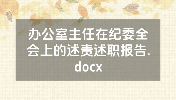 办公室主任在纪委全会上的述责述职报告.docx