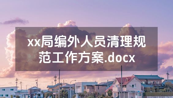 xx局编外人员清理规范工作方案.docx