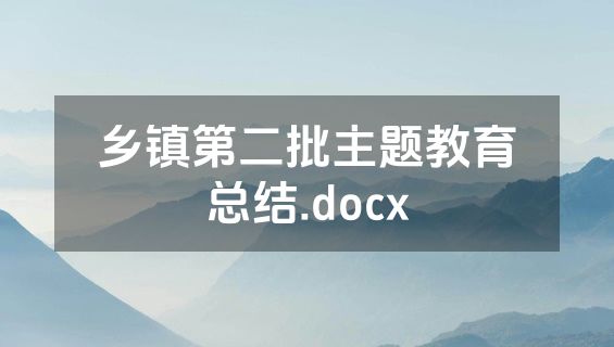 乡镇第二批主题教育总结.docx