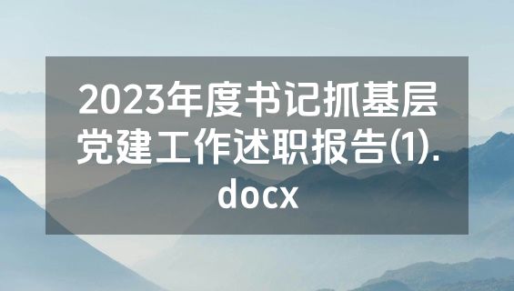 2023年度书记抓基层党建工作述职报告(1).docx