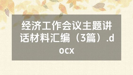 经济工作会议主题讲话材料汇编（3篇）.docx