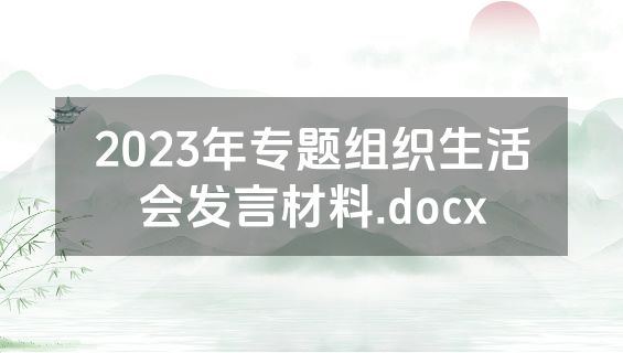 2023年专题组织生活会发言材料.docx