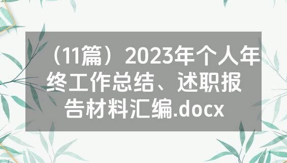 （11篇）2023年个人年终工作总结、述职报告材料汇编.docx