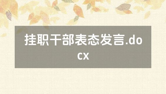 挂职干部表态发言.docx