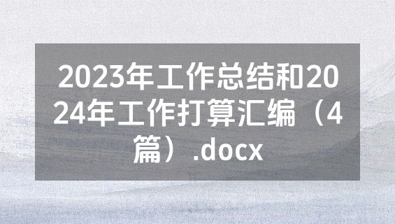 2023年工作总结和2024年工作打算汇编（4篇）.docx