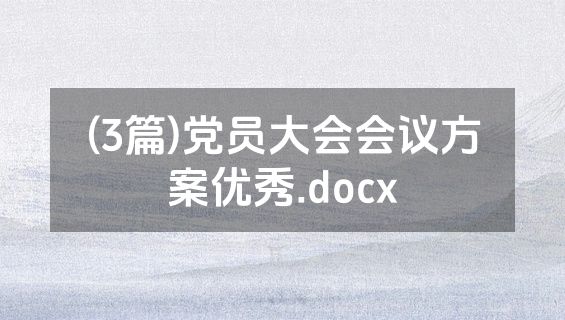 (3篇)党员大会会议方案优秀.docx