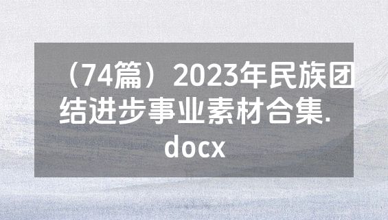 （74篇）2023年民族团结进步事业素材合集.docx