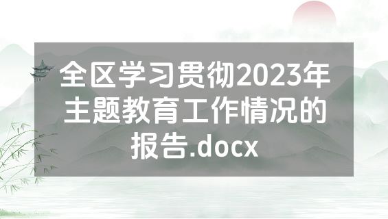 全区学习贯彻2023年主题教育工作情况的报告.docx