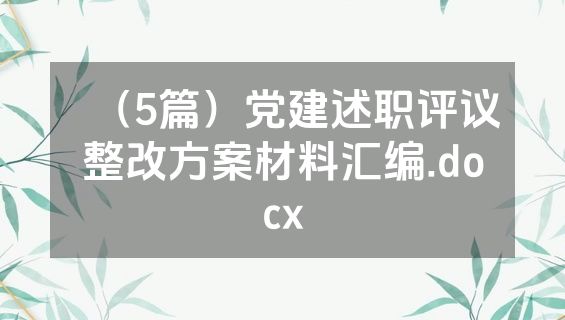 （5篇）党建述职评议整改方案材料汇编.docx