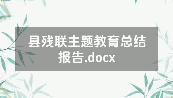 县残联主题教育总结报告.docx