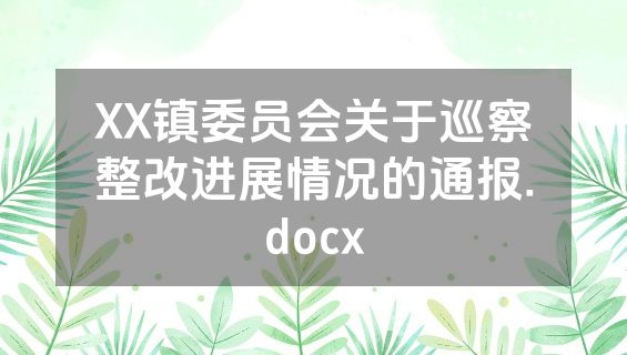 XX镇委员会关于巡察整改进展情况的通报.docx