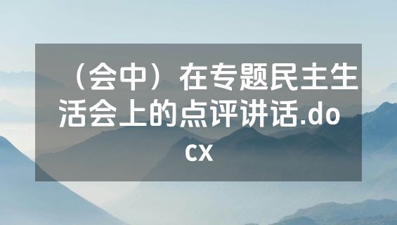 （会中）在专题民主生活会上的点评讲话.docx
